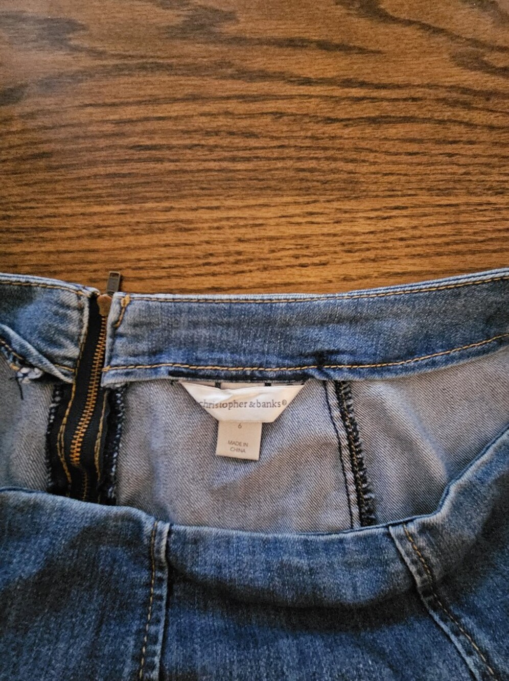 Christopher & Banks Blue Denim A-Line Skirt - Picture 6 of 6